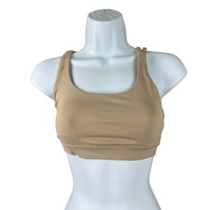 Lululemon Energy Bra‎ Womens Size 4 Soft Sand Strappy Sports Yoga Gym